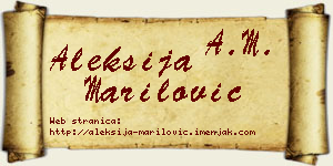 Aleksija Marilović vizit kartica